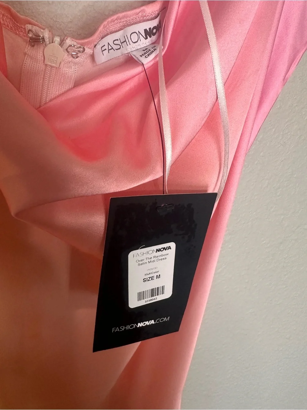 Fashion Nova Gradient Rainbow Satin Slip Dress NWT - Picture 2 of 3